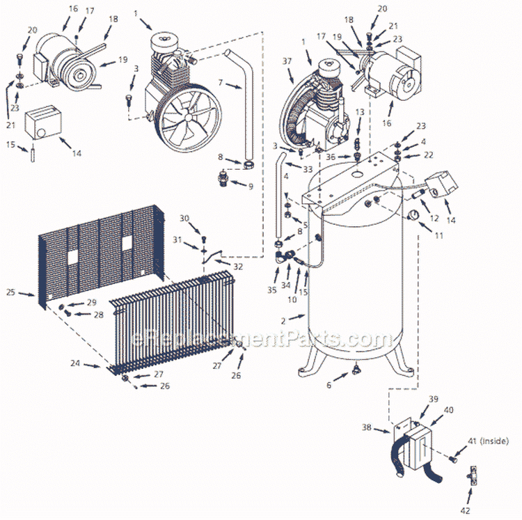 Page A Diagram and Parts List for TF2912 2002 Campbell Hausfeld Compressor